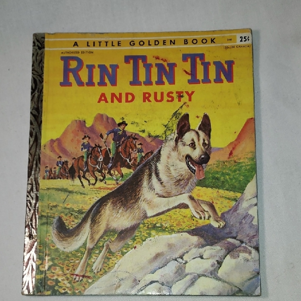 Vintage 1955 A Little Golden Book Rin Tin Tin And Rusty Hardcover Book